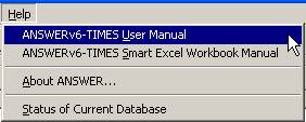 ANSWER-TIMES Help Menu